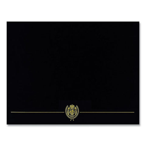 Classic Crest Certificate Covers, 9.38 X 12, Black, 5/pack