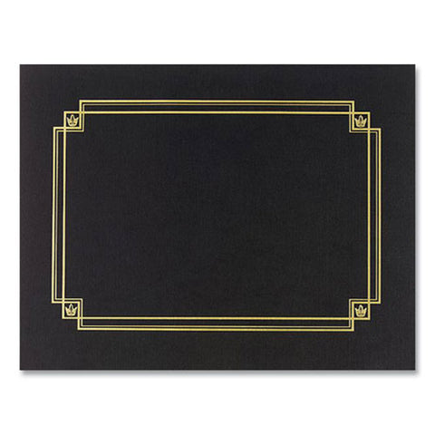 Premium Textured Certificate Holder, 12.65 X 9.75, Black, 3/pack