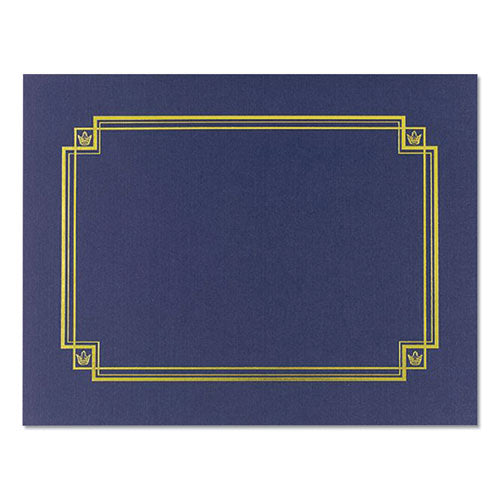 Premium Textured Certificate Holder, 12.65 X 9.75, Navy, 3/pack