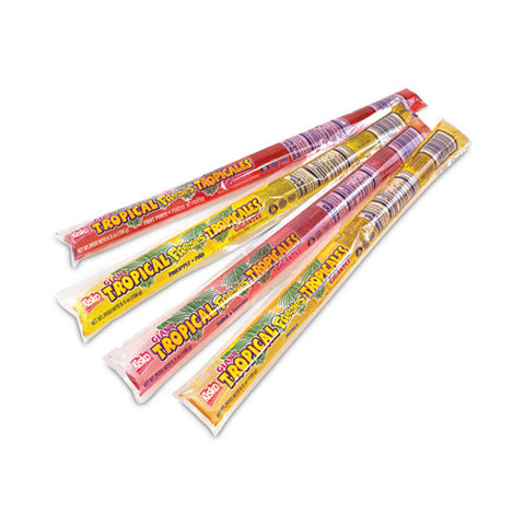 Giant Tropical Freezies Ice Pops, 5.5 Oz Tube, Fruit Punch, Guava, Mango, Pineapple, 50/carton