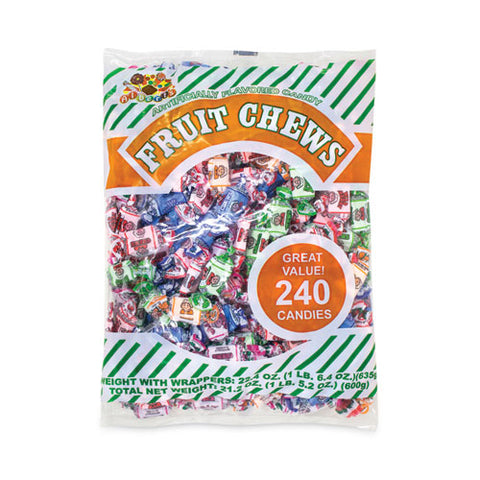 Assorted Fruit Chews, 1.5 Lb Bag, Approx. 240 Pieces