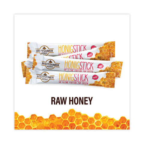 Raw Honey Sticks, 0.28 Oz, 80 Sticks/tub, 1 Tub/carton