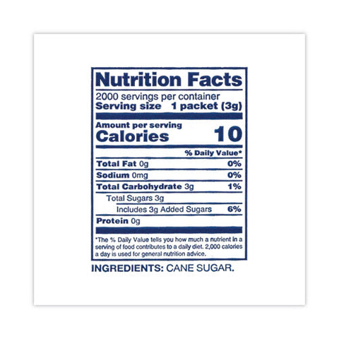 Sugar, 0.1 Oz Packet, 2,000/carton