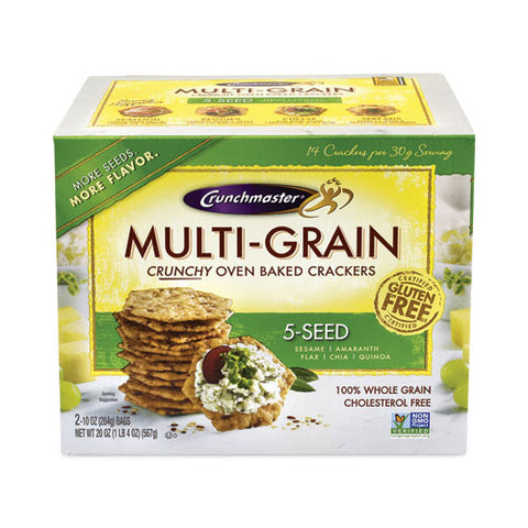 5-seed Multi-grain Crunchy Oven Baked Crackers, Whole Wheat, 10 Oz Bag, 2 Bags/box