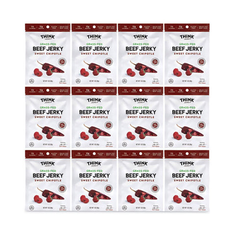 Sweet Chipotle Beef Jerky, 1 Oz Pouch, 12/pack