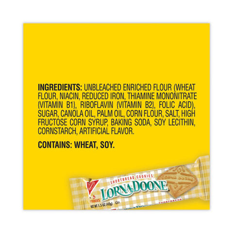 Lorna Doone Shortbread Cookies, 1.5 Oz Packet, 30 Packets/carton