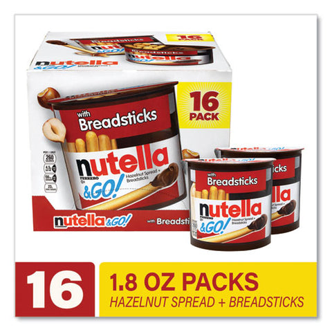 Hazelnut Spread And Breadsticks, 1.8 Oz Single-serve Tub, 16/pack