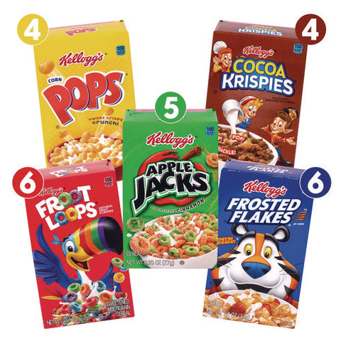 Cereal Assortment Pack, Assorted Flavors, Single Serve Box, 25/carton