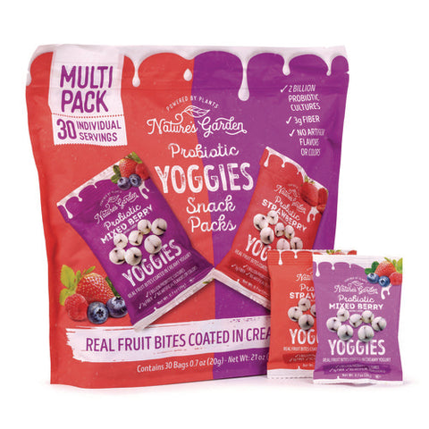 Probiotic Yoggies Variety Snack Pack, Assorted Flavors, 0.7 Oz Bag, 30/carton