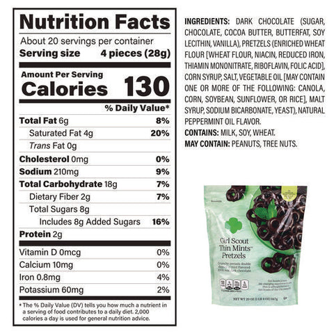 Thin Mints Pretzels, Mint Chocolate, 20 Oz Bag