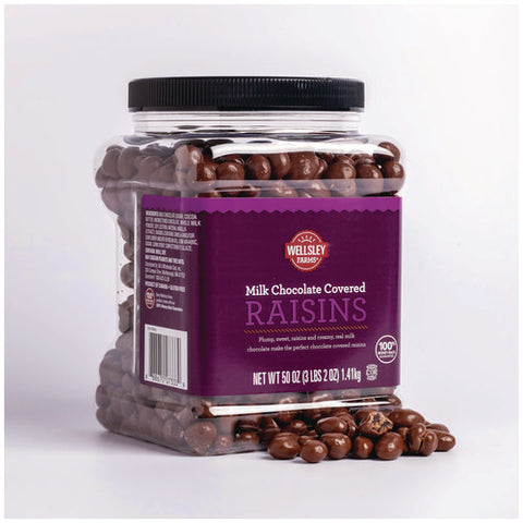 Milk Chocolate Covered Raisins, 50 Oz Jar