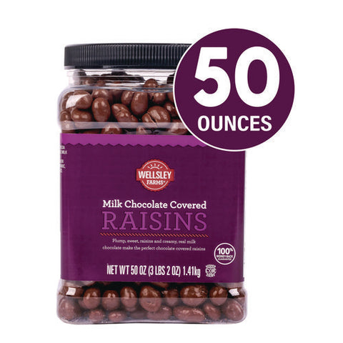 Milk Chocolate Covered Raisins, 50 Oz Jar