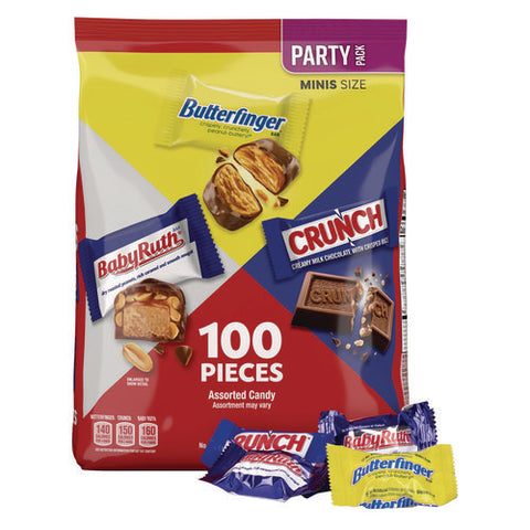 Assorted Party Candy Pack Mini, Chocolate, 35.7 Oz Bag, 100 Pieces