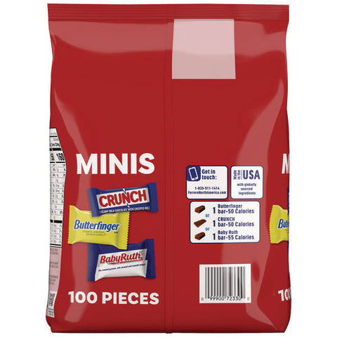 Assorted Party Candy Pack Mini, Chocolate, 35.7 Oz Bag, 100 Pieces