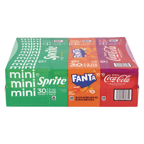 Mini Cans Variety Pack, Assorted Flavors, 7.5 Oz Can, 30/carton