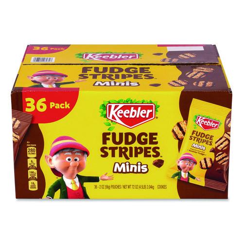 Mini Cookies, Fudge Stripes, 2 Oz Pouch, 36/box