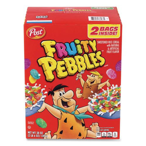 Fruity Pebbles Crispy Rice Cereal, 2 Bags/box, 38 Oz Box