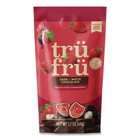 Hyper-dried Grab And Go Strawberries In White And Dark Chocolate, 1.7 Oz Packet, 12/carton