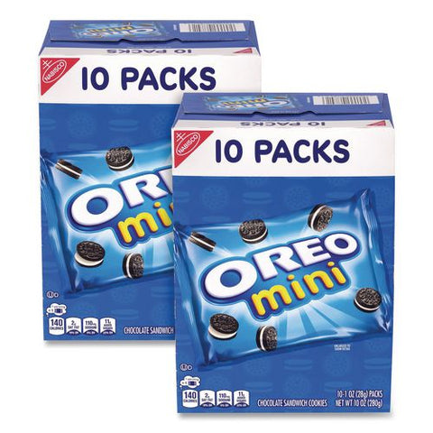 Mini Oreo's, Chocolate,1 Oz Bag, 10 Bags/box, 2 Boxes/carton