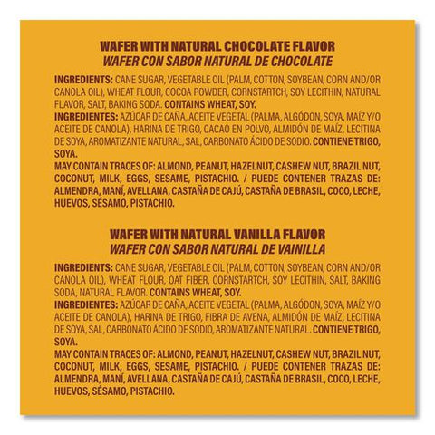 Mini Wafer Cookies Tub, Chocolate/vanilla, 1.4 Oz Packets, 20/carton