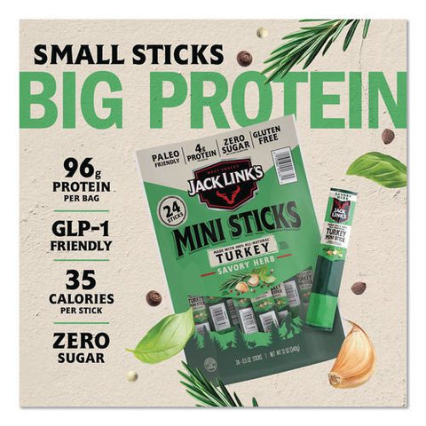 Savory Herb Mini Turkey Stick, 0.5 Oz Stick, 24/pack