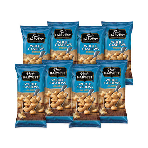 Sea Salted Whole Cashews, 2.25 Oz Pouch, 8/carton