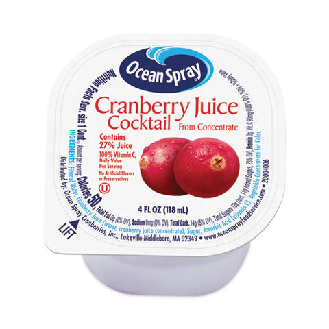 Cranberry Juice Drink, Cranberry, 4 Oz Cup, 48/carton