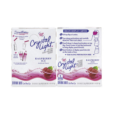 On-the-go Sugar-free Drink Mix, Raspberry Ice, 0.08 Oz Single-serving Tube, 30/pk, 2 Packs/carton