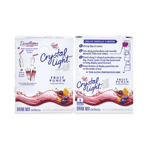 On-the-go Sugar-free Drink Mix, Fruit Punch, 0.11 Oz Single-serving Tubes, 30/box, 2 Boxes/carton