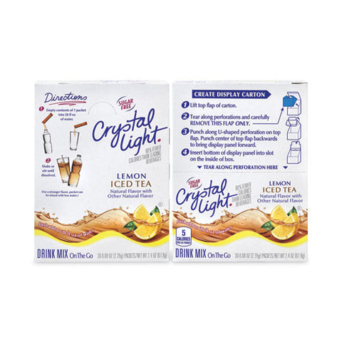 On-the-go Sugar-free Drink Mix, Iced Tea, 0.08 Oz Single-serving Tubes, 30/box, 2 Boxes/carton