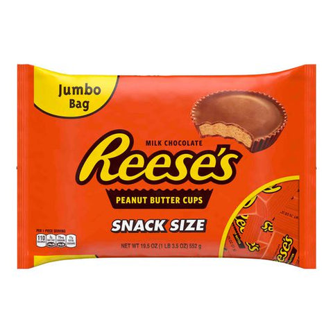 Snack Size Peanut Butter Cups, 19.5 Oz Bag, 2 Bags/carton