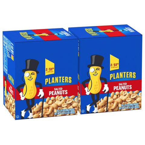 Salted Peanuts, 1.75 Oz Pack, 18 Packets/box, 2 Boxes/carton