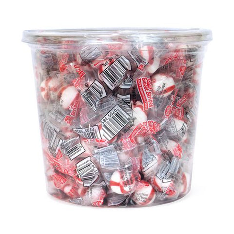 Bobs Sweet Stripes Soft Candy, Peppermint, 0.18 Oz Individually Wrapped, 160/tub, 2 Tubs/carton