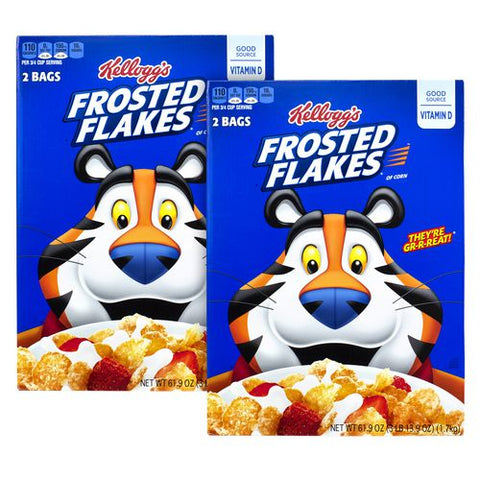 Frosted Flakes Breakfast Cereal, 2 Bags/61.9 Oz Box, 2 Boxes/carton