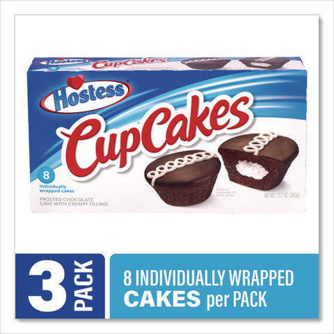 Cupcakes, Chocolate, 1.59 Oz Individually Wrapped, 8/pack, 3 Packs/carton