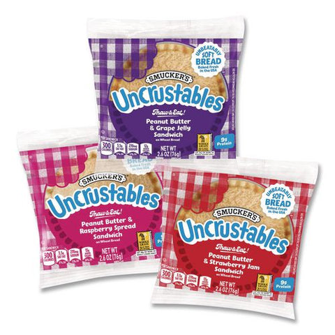 Uncrustables Variety Pack, 8 Sandwiches/box, 6 Boxes/carton