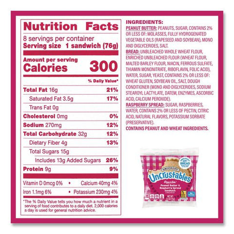 Uncrustables Variety Pack, 8 Sandwiches/box, 6 Boxes/carton