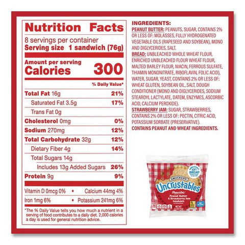 Uncrustables Variety Pack, 8 Sandwiches/box, 6 Boxes/carton