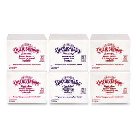 Uncrustables Variety Pack, 8 Sandwiches/box, 6 Boxes/carton