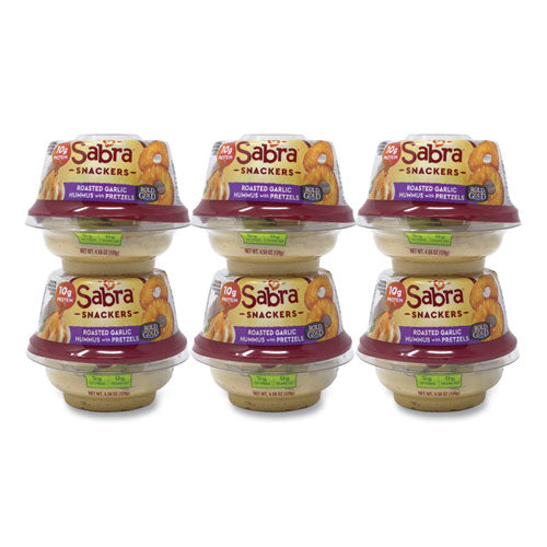 Classic Hummus With Pretzel, 4.56 Oz Cup, 6 Cups/pack