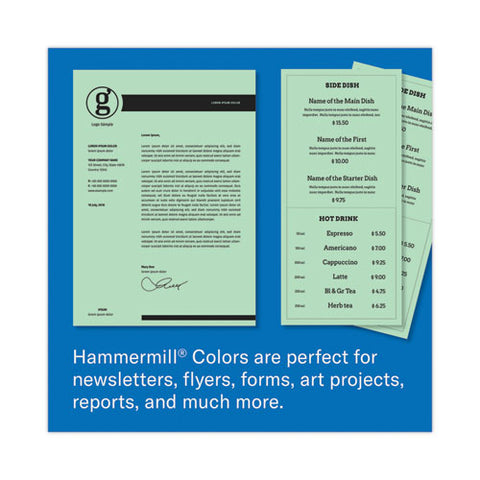 Colors Print Paper, 20 Lb Bond Weight, 8.5 X 11, Green, 500 Sheets/ream, 10 Reams/carton