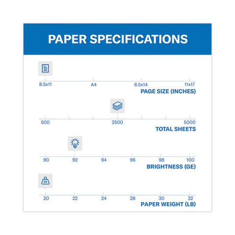 Tidal Print Paper Express Pack, 92 Bright, 20 Lb Bond Weight, 8.5 X 11, White, 2,500 Sheets/carton