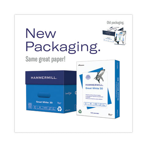 Great White 30 Recycled Print Paper, 92 Bright, 20 Lb Bond Weight, 11 X 17, White, 500 Sheets/ream, 5 Reams/carton
