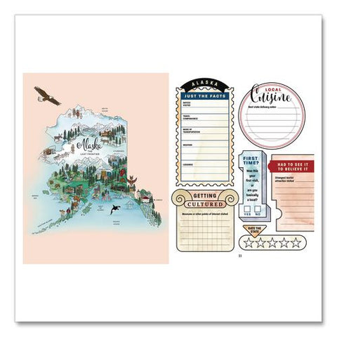 50 States Bucket List Guided Journal, Blue Cover, (176) 8.75 X 6.75 Sheets