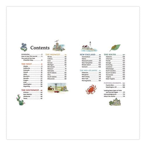 50 States Bucket List Guided Journal, Blue Cover, (176) 8.75 X 6.75 Sheets