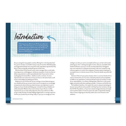 5-minute Productivity Workbook Journal, White/blue/red Cover, (192) 8 X 6 Sheets