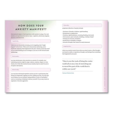 Overcome Your Anxiety Guided Journal, Aqua/cream Cover, (192) 8 X 6 Sheets