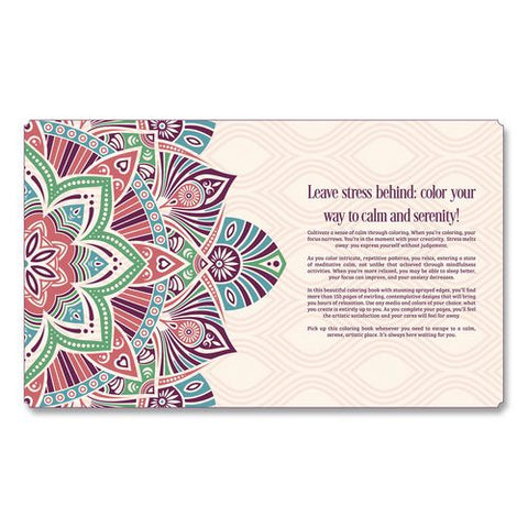 Calm And Serene Coloring Book, All Ages, 8 X 10 Sheets, 150 Pages