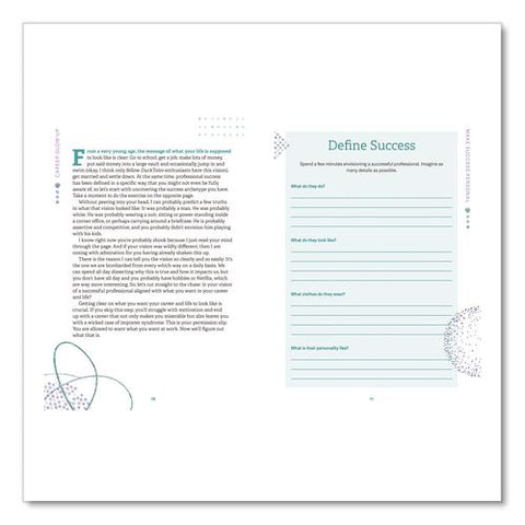 Career Glow Up Self-help Guided Journal, Blue Cover, (160) 8.75 X 6.75 Sheets