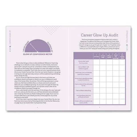 Career Glow Up Self-help Guided Journal, Blue Cover, (160) 8.75 X 6.75 Sheets